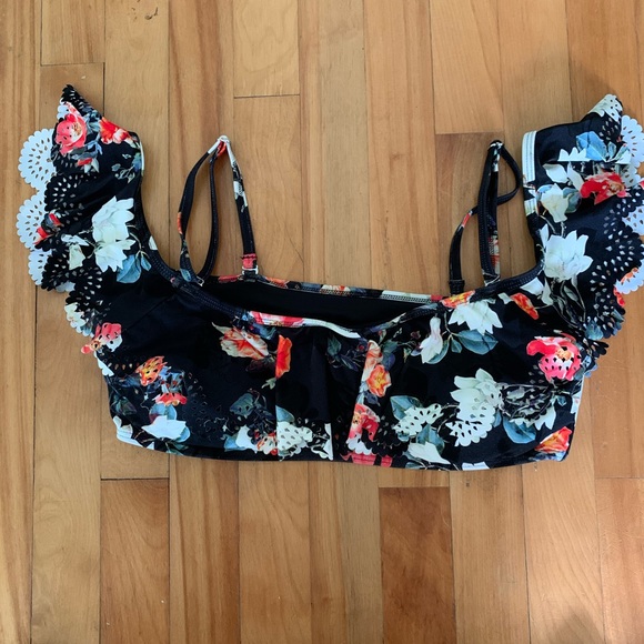 3/20$ Azura Australia-Bikini Top-Black and Floral - Picture 1 of 7